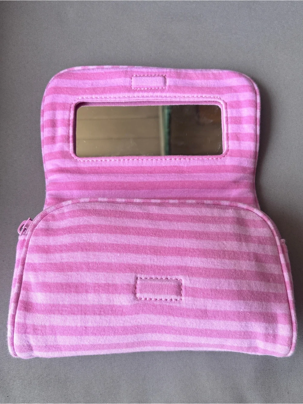 Brandy Melville Pink Striped Make-Up Bags- Set of 2